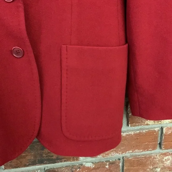 Kate Hill Red Wool Cashmere Blazer - Picture 3 of 6
